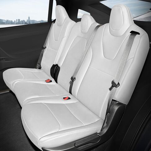 FREESOO Customized Seat Covers for Tesla Model X 6 Seats 2016 2017 2018 2019 Faux Leather Seat Covers Full Set Accessories, 3 Row - Black in Saudi Arabia