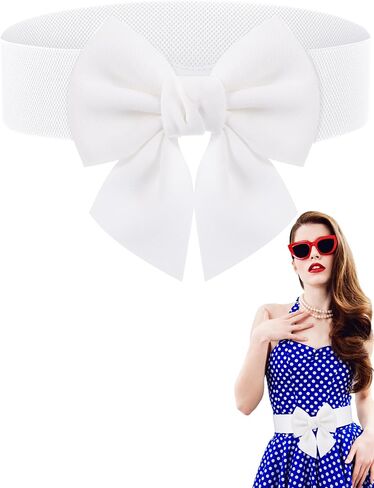 Geyoga Women Bow Belt Elastic Waist Belt Bowknot Stretchy Corset Dress Sash Belt 2.4'' Wide in Saudi Arabia