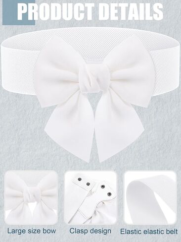 Geyoga Women Bow Belt Elastic Waist Belt Bowknot Stretchy Corset Dress Sash Belt 2.4'' Wide in Saudi Arabia