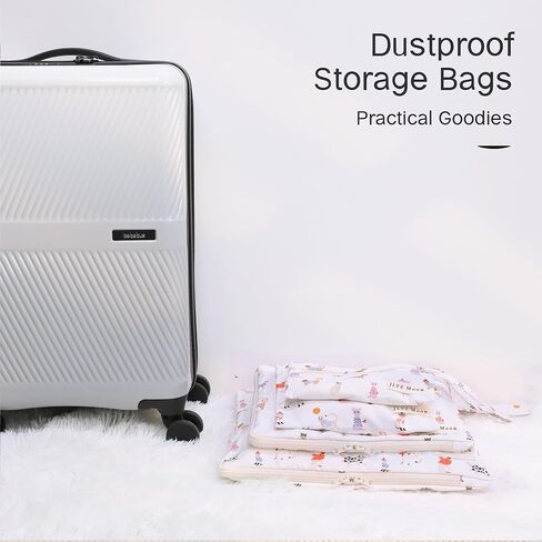 4 Set Silky Travel Packing Organizer, Luggage Organizer Bag with Zipper, Soft and Smooth, Lightweight and Foldable, Mini/Small/Medium/Large Sizes, Fit for Daily and Travel Storage (4 Set, Craie) in Saudi Arabia
