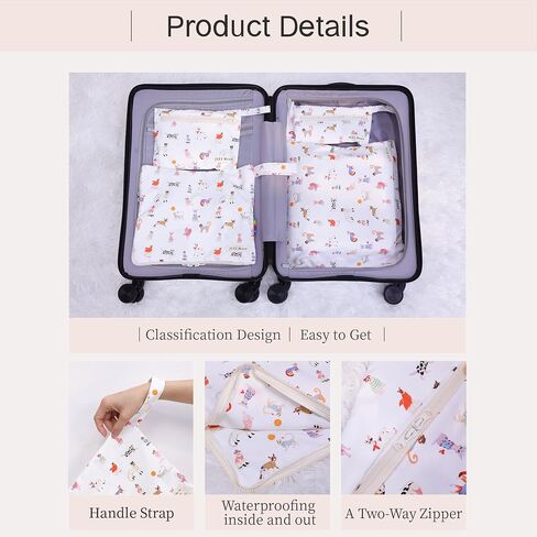 4 Set Silky Travel Packing Organizer, Luggage Organizer Bag with Zipper, Soft and Smooth, Lightweight and Foldable, Mini/Small/Medium/Large Sizes, Fit for Daily and Travel Storage (4 Set, Craie) in Saudi Arabia