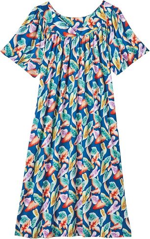 CATALOG CLASSICS Womens Muumuu House Dress Lounger Short Sleeve with Pockets 42" in Saudi Arabia