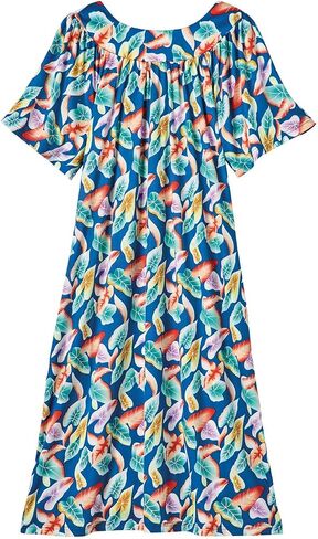 CATALOG CLASSICS Womens Muumuu House Dress Lounger Short Sleeve with Pockets 42" in Saudi Arabia