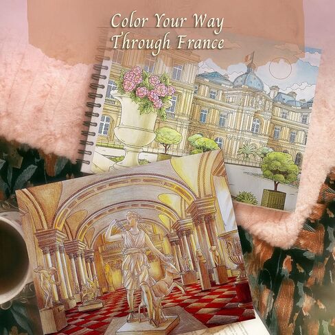 كتاب تلوين ColorIt Route 66 للبالغين، و50 محطة توقف ومعالم وعلامات مميزة على طول الشارع الرئيسي في أمريكا، مطبوع على ورق سميك مع غلاف حلزوني، وغلاف كتاب مقوى، وحواف مثقوبة، ونشافة حبر in Kuwait