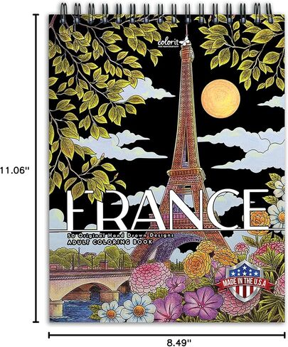 كتاب تلوين ColorIt Route 66 للبالغين، و50 محطة توقف ومعالم وعلامات مميزة على طول الشارع الرئيسي في أمريكا، مطبوع على ورق سميك مع غلاف حلزوني، وغلاف كتاب مقوى، وحواف مثقوبة، ونشافة حبر in Kuwait
