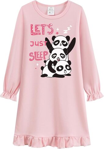 فستان سهرة للأطفال على شكل يد صغيرة للفتيات لطيف على شكل قطة الأميرة مصبوغ بربطات عنق الألبكة فستان نوم الباندا ملابس نوم قمصان نوم 3-10 سنوات in Kuwait