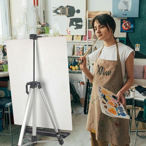 حامل حامل الفنان YDisplay للرسم مع صينية منظمة، حامل من الألومنيوم مع حقيبة حمل للاستخدام الداخلي والخارجي مثالي للبالغين والأطفال، أسود in Saudi Arabia