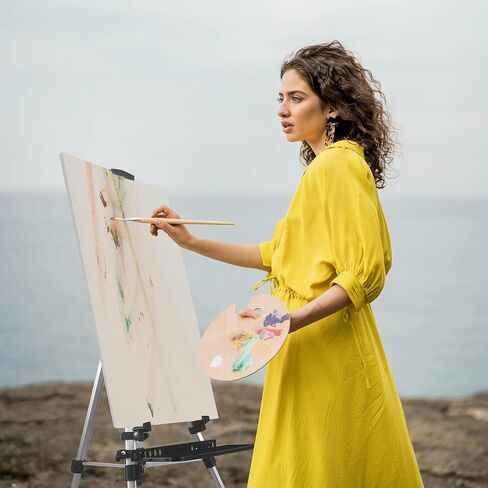 حامل حامل الفنان YDisplay للرسم مع صينية منظمة، حامل من الألومنيوم مع حقيبة حمل للاستخدام الداخلي والخارجي مثالي للبالغين والأطفال، أسود in Saudi Arabia