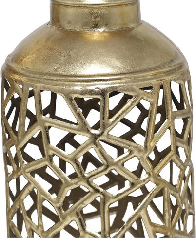 The Novogratz Metal Decorative Vase Abstract Patterned Centerpiece Vases with Open Frame Design, Set of 3 Vases for Home Decoration 30, 25, 21" H, Gold in Kuwait