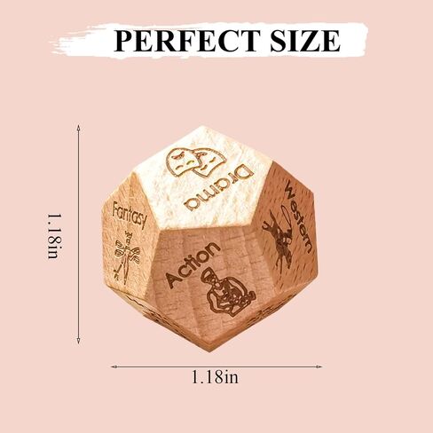 2PCS Date Night Dice for Couples, Valentine's Day Gifts for Husband Wife Boyfriend Girlfriend Him Her, 12-Side Date Night Ideas Wooden Activity Decision Dirty Dice, Bride Groom Gifts for Women Men in Saudi Arabia
