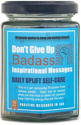 70 Positive Messages in a jar,Don't Give Up Badass Positive quotes,Inspirational,Affirmation Card,Gifts for women/men,Team Friends Colleagues Daughter Son, Employee appreciation,New Job Moving Gift. in Saudi Arabia