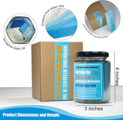 70 Positive Messages in a jar,Don't Give Up Badass Positive quotes,Inspirational,Affirmation Card,Gifts for women/men,Team Friends Colleagues Daughter Son, Employee appreciation,New Job Moving Gift. in Saudi Arabia