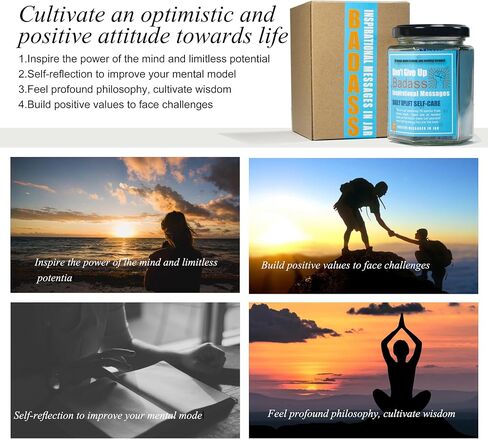 70 Positive Messages in a jar,Don't Give Up Badass Positive quotes,Inspirational,Affirmation Card,Gifts for women/men,Team Friends Colleagues Daughter Son, Employee appreciation,New Job Moving Gift. in Saudi Arabia