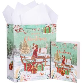 LeZakaa 3 Pack Christmas Gift Bags Assorted Size with Tissue Paper - Nutcracker, Ballerina, Mouse King Design for Boys, Girls, Men, Women