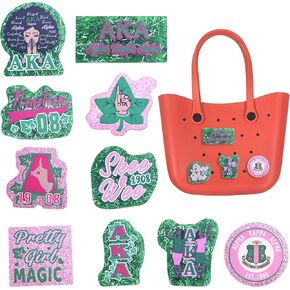 LParkin 10 PCS Bogg Charms for Tote Bags Accessories for Bogg Bag with Softball, Baseball, Sea Creatures, AKA