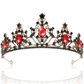 AHONEY Purple Gem Gold Tiara and Crown for Women, Crystal Mermaid Crown Rhinestone Princess Tiaras for Girls Rapunzel Crown for Wedding Birthday Prom Halloween Party