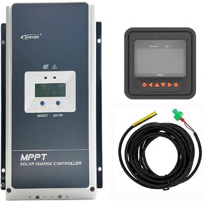 EPEVER 100A MPPT Solar Controller Max PV Input 200V 12/24/36/48V Auto Identify Battery Voltage Charge Current 100A Adjust Parameters by Remote (Tracer10420AN MT50 TS)