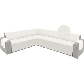 ALIECOM Corner Sectional Couch Covers L Shape Sofa Covers Washable 4pcs Reversible Couch Cover for Sectional Slipcover U Shape Pet Dogs Furniture Protector with Elastic Straps (Silver Gray, XX-Large) in Saudi Arabia
