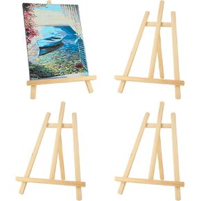 4 Pcs 16 Inch Wood Easel, Tabletop Easels for Painting Canvas, Photo Picture Sign Holder