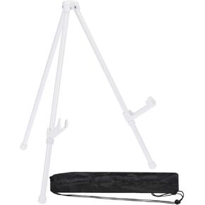 PATIKIL 1Set Tabletop Easel Stand for Display, 14in Table Top Easel Stand Small Portable Tripod Aluminum for Signs Poster Art Painting Decor Picture Photo Wedding, White