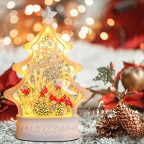 Christmas Snow Globes, Snow globes Christmas with Music, Snow Globes for Kids Girls and Boys, Santa and snow house Snow Globe with Multi Color Changing LED Lights Christmas Birthday Gift Decor（Golden）