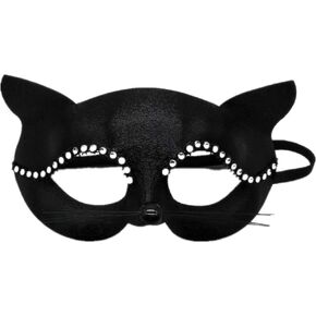 Soochat Venetian Masquerade Mask Women's Cat Mask Cat Half Face Mask Halloween Party Cosplay Costume Props Party Accessory
