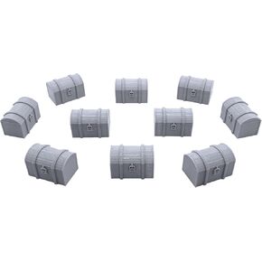 EnderToys Chests - Miniature Terrain Set - 28mm Scale Scenery - Tabletop Wargaming Minis - Dungeon Accessories - RPG Fantasy Dragon Game Models - Figures for Battle Grid Mats