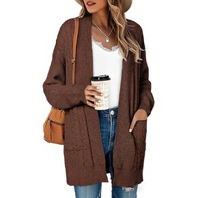 Sidefeel Women's Cardigan Sweaters Open Front Long Sleeve Knit Chunky Sweater Coats