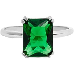 Gold Filled Statement Emerald Ring Gold Finish May Gemstone Jewelry