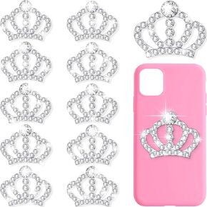 Crystal Rhinestone Crown Embellishments Rhinestone Embellishments Flatback Crystal Accessory for DIY Crafts Jewelry Making Phone Back Shell Wedding Decoration and Present Decoration(12 Pieces)