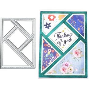 Rectangle Triangle Frame Metal Die Cuts, Rectangle Frame Metal Cutting Dies Cut Stencils Card Paper Craft DIY Template Metal Cutting Dies Album Embossing Paper Dies for Card Making Scrapbooking
