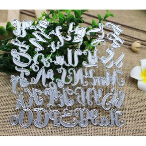 26 Capital Lowercase Alphabet Metal Dies Letters Cutting Dies Cut for DIY Scrapbooking Photo Album Embossing Dies Cut Stencils Paper Cards Decor Paper Crafting Supplies Dies Stencil Die-Cuts Craft