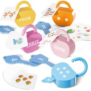 Montessori Toys for 3 Year Old, Preschool Activities Toys Games for Toddler, Lock and Key Counting Toys for Toddlers, Math Manipulatives for Preschool Kindergarten Alphabet Learning