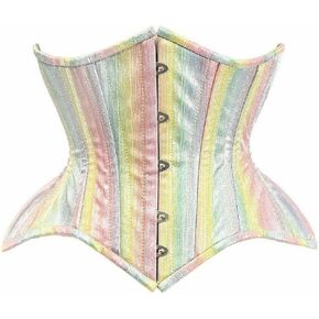 Daisy corsets womens Rainbow Glitter Double Steel Boned Curvy Cut Waist Cincher CorsetCorset