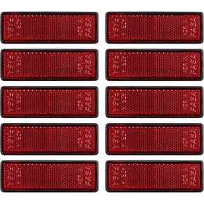 10 Pack White Self Adhesive Rectangle Reflectors, ADR Approval Road Safety Stick-on Rear Reflectors for Trailer Caravan Truck Lorry or Agricultural Machines