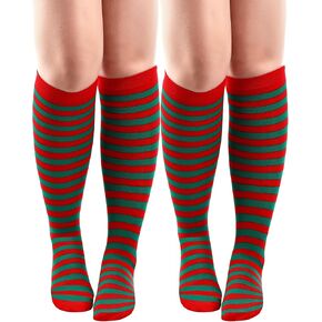 SATINIOR 2 Pairs Women Socks Women Long Opaque Striped Socks