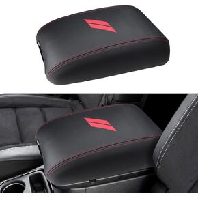 INTGET Car Rear Armrest Cover for Dodge Durango Accessories 2011-2023 Leather Middle Center Console Arm Rest Box Lid Seat Protector Cushion Saver (Black Stitches, 2011-2023)
