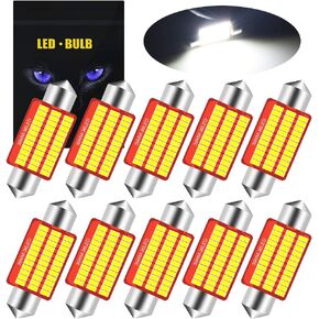 YEORO 6411 6418 LED لمبة فائقة السطوع 36SMD 3014 رقائق 39 مم CANBUS Festoon 6413 6423 6461 DE3425 DE3423 7065 C5W LED خريطة قبة داخلية لخطوات صندوق السيارة أضواء مجاملة. زينون أبيض. (10 عبوات)