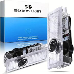 LED Car Door Light Accessories Logo Projector (Black & White) HD Welcome Lights Compatible with BMW 1/3/4/5/6/7/M/X/Z/GT Series