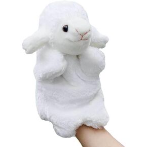 Tiny Heart Small Sheep Lamb Plush, Lamb Stuffed Aniaml White Hand Puppet, Birthday Children's Parent-Child Interactive Early Education Toys