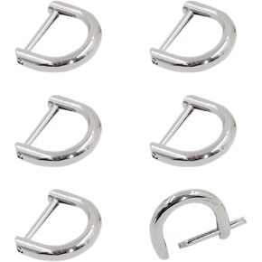 AUXBC D-Rings with Closing Screw Shackle, U Shape Ring Key Holder, Horseshoe Shape Ring, Bag Hardware Accessories, DIY Leather Craft Purse Replacement (0.6 Inch/Gold), 6 PCS