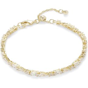 Rocksbox Mixed Stone Tennis Bracelet - Adjustable Tennis Bracelet for Women - Plating with Crystals - Premium Quality Jewelry