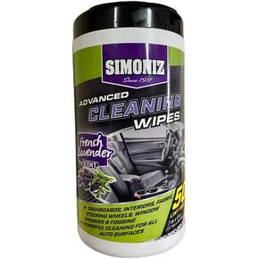 French Lavender Advanced Cleaning Wipes Wipes – Interior Protectant or Most Surfaces - Plastic, Rubber, Vinyl Dashboards, Seats, Doors & Tires -Great for Cars, Trucks, SUVs, Boats 50 Count