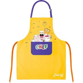 Kids Apron, Chefclub, 100% Cotton - Cooking & Baking Apron for Children - with Pocket, Adjustable Neck Strap, Waist Tie