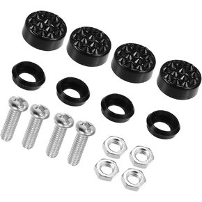 Motoforti 1 Set Bling Car License Plate Fasteners Screws Caps Covers Black Universal Rhinestone License Plate Bolt Cap Plastic Washer Long-Lasting