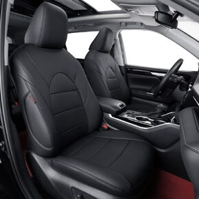 coverdream Custom Fit Pilot Car Seat Covers for 2023 2024 2025 Honda Pilot LX,Sport,Touring,Elite,EX-L(8-Passenger),Second Row 40/60 Split,Full Coverage Leather Seat Protector(Full Set,Black)