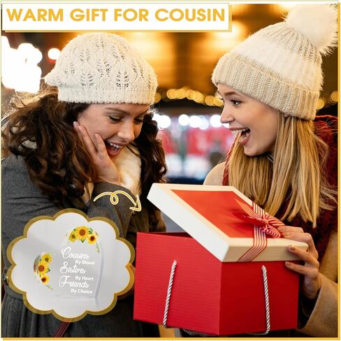 هدايا Tuanse Cousin للنساء من أبناء العمومة من Blood Sisters من Heart Friends حسب الاختيار، لوحات من الأكريليك على شكل قلب، ديكورات مكتبية، تذكار ووزن الورق (زهور أرجوانية) in Saudi Arabia
