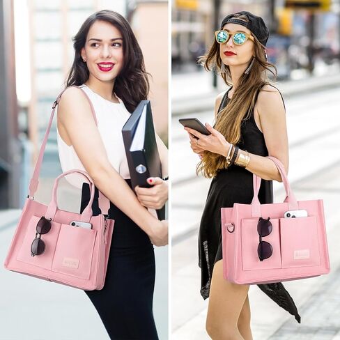 Mossio Large Canvas Tote Bag for Women with Pockets - Laptop Crossbody Work Tote Bag Everyday Bag Shoulder Purse Handbag in Kuwait