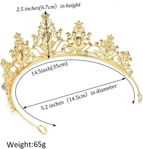 AHONEY Purple Gem Gold Tiara and Crown for Women, Crystal Mermaid Crown Rhinestone Princess Tiaras for Girls Rapunzel Crown for Wedding Birthday Prom Halloween Party in Kuwait