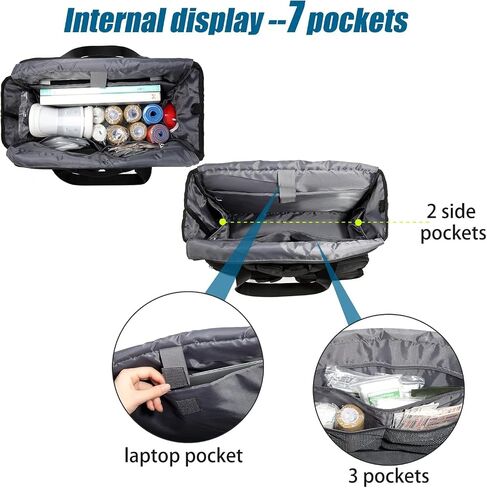 Teacher Tote Bag, Women Bag, Nurse bag, Utility Bag with Bottom Pad with separated Laptop storage layer. in Saudi Arabia